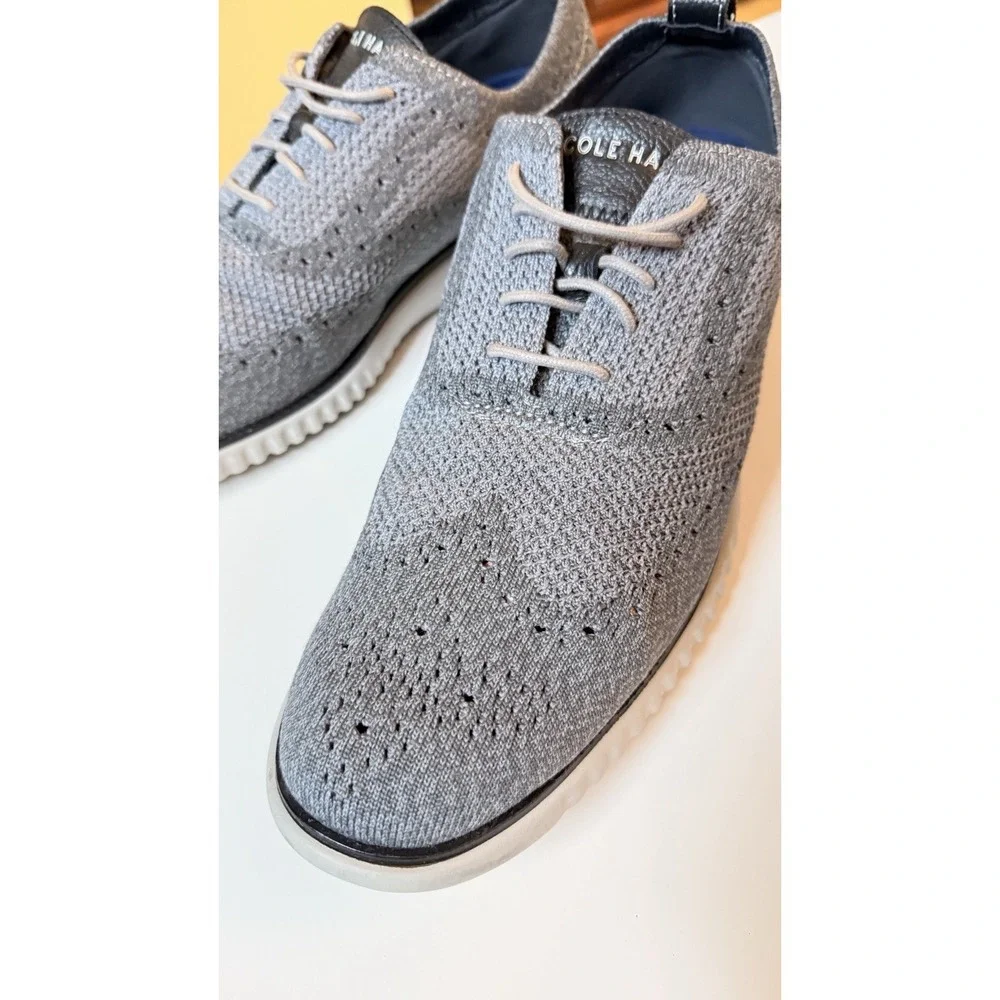 Cole Haan Zerogrand Stitchlite Wingtip Oxford‎ Gray Mens 12 Casual Shoes